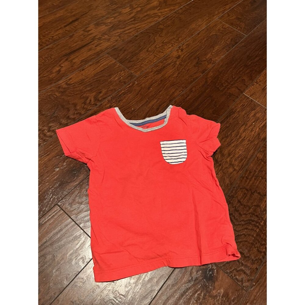 Baby Boden Snap Neck Red Shirt